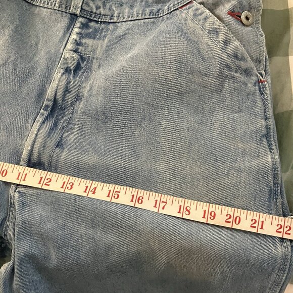 Vintage Keystone Shortalls Mens L Bib Dungaree Blue Denim Jean Overalls - Picture 8 of 11